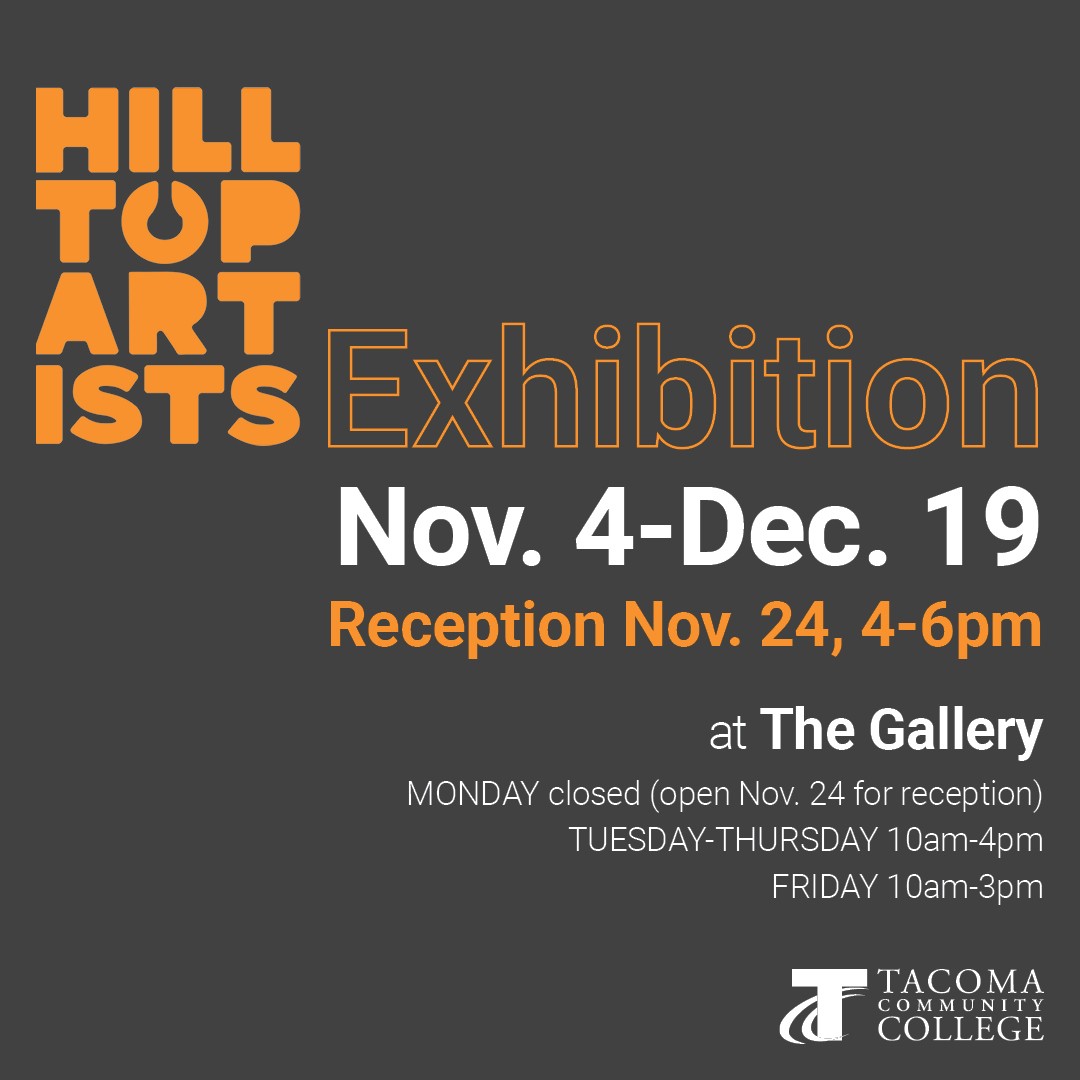 Flyer for Hilltop Artists Exhibition, Nov. 2-Dec. 19, 2025. Reception 4-6p Nov. 24