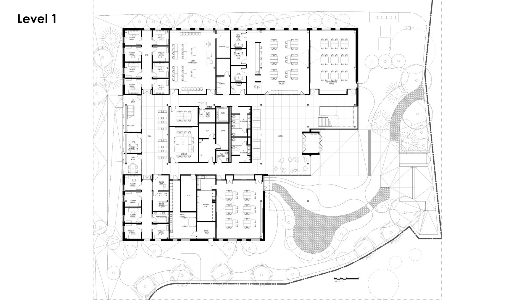 floor plan for CILE level one. 
