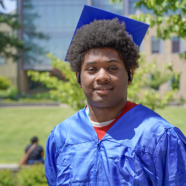 grad wearing regalia