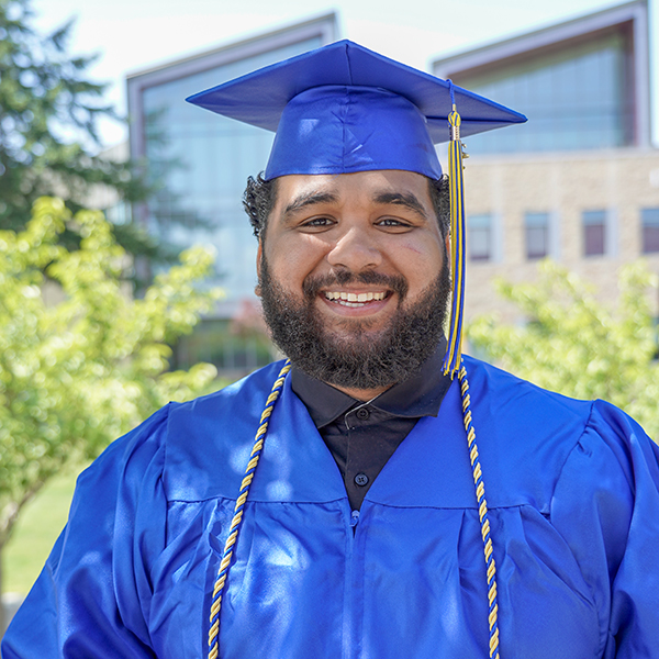 grad wearing regalia