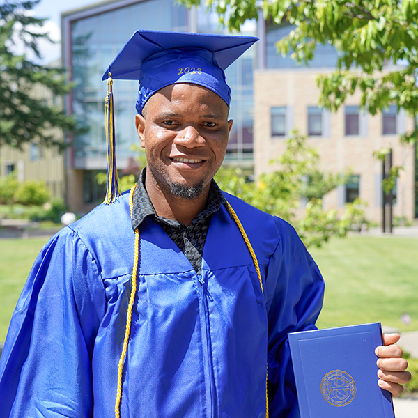 grad wearing regalia