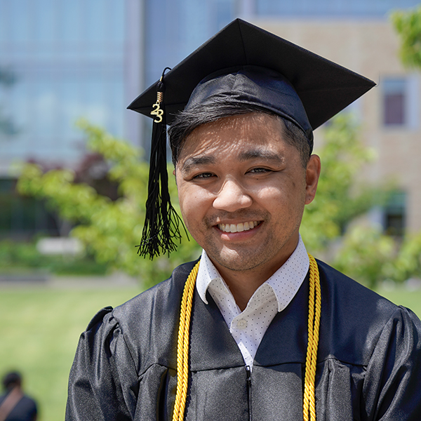 grad wearing regalia