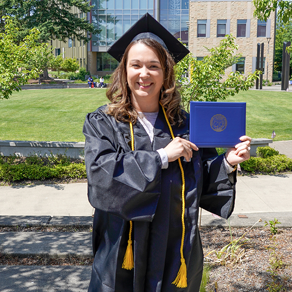 grad wearing regalia