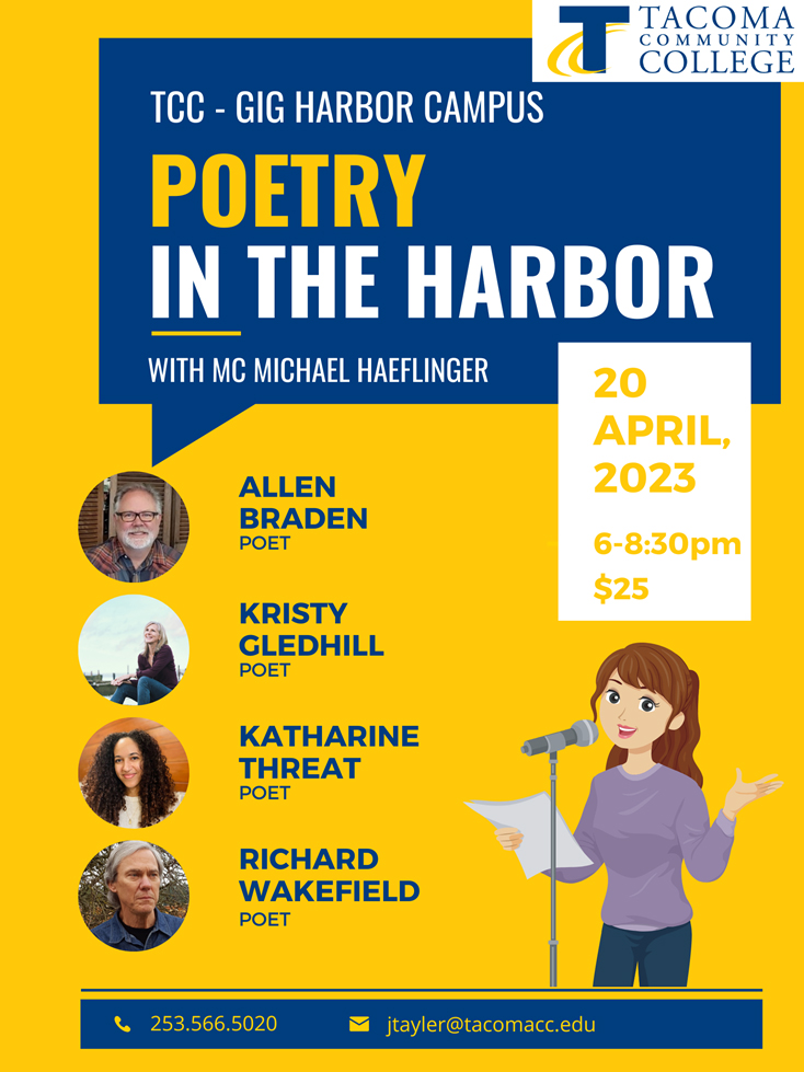 Poetry in the Harbor, April 20, $25