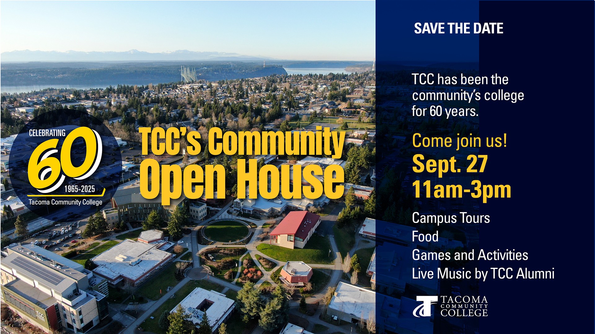flyer for TCC Community Open House, Sept. 27, 11 a.m. - 3 p.m.