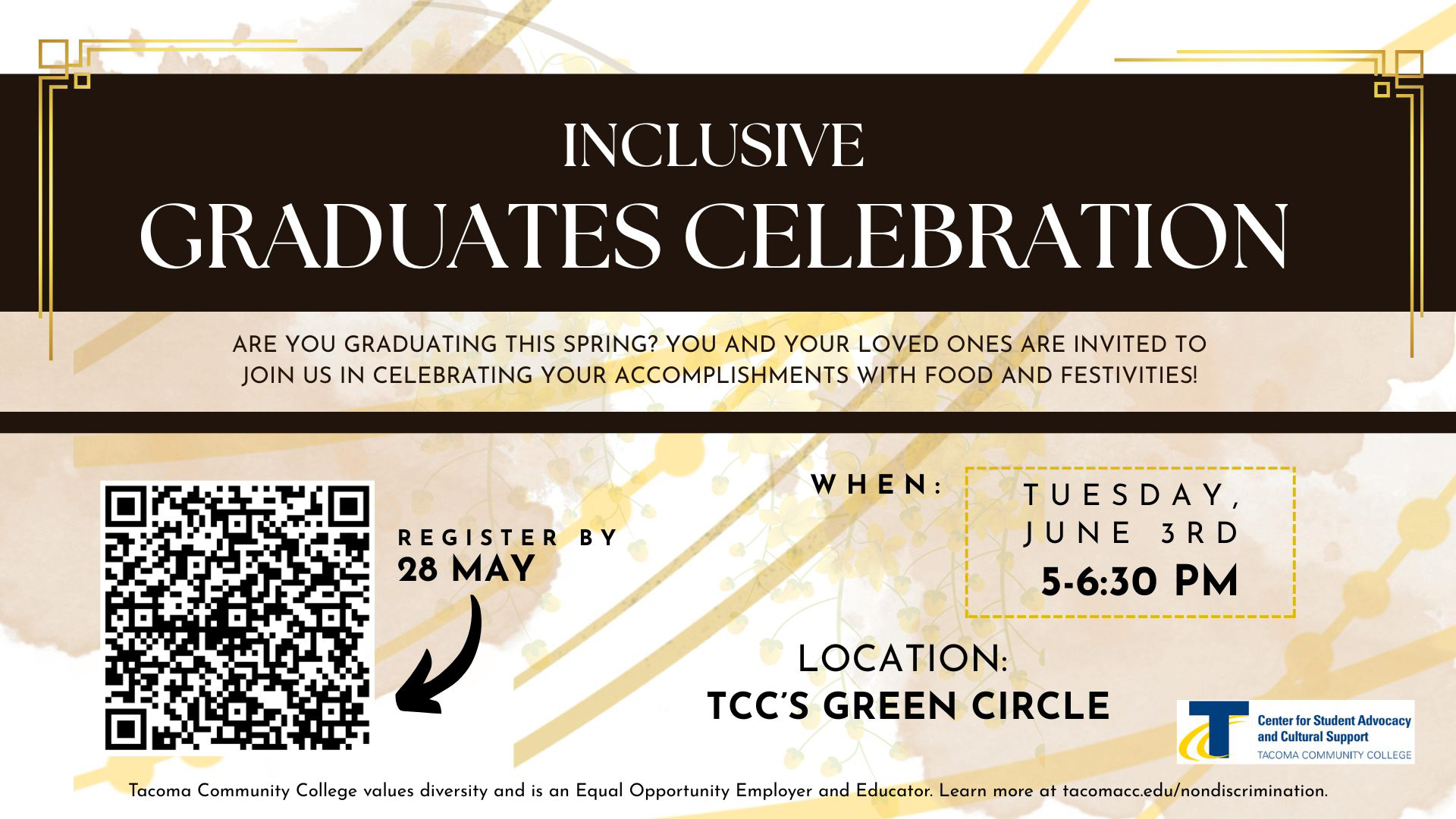 Flyer for Inclusive Excellence Celebration, 5-7 p.m. Building 11 Green Circle, June 3