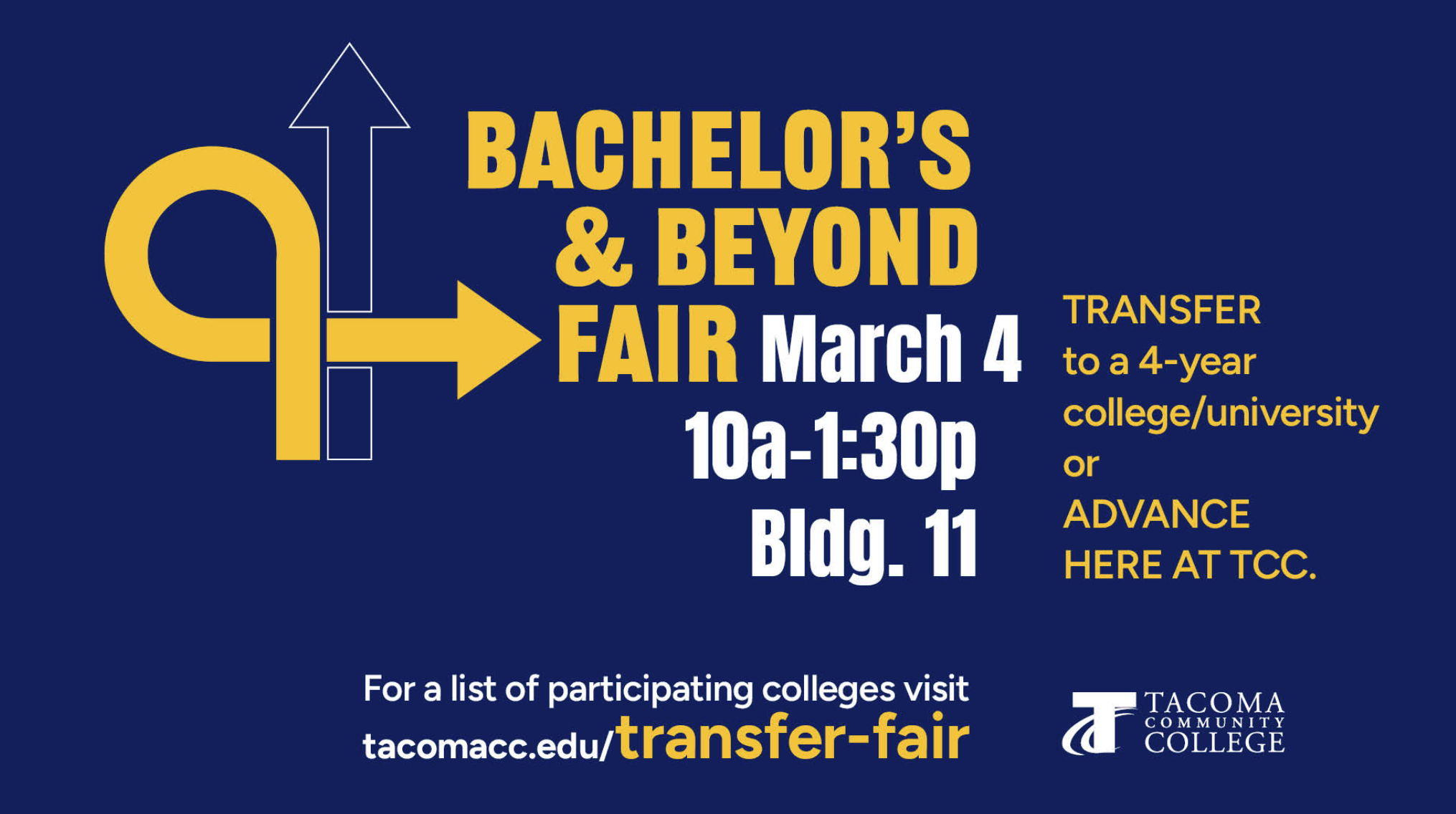 Flyer for Bachelor's & Beyond Fair, March 4, 10a - 1:30p, Building 11